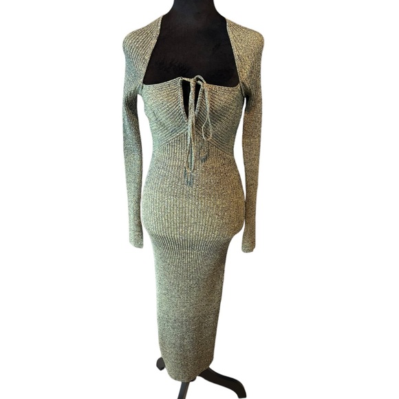Sold.   JONATHAN SIMKHAI ribbed knit dress M green - Picture 2 of 7